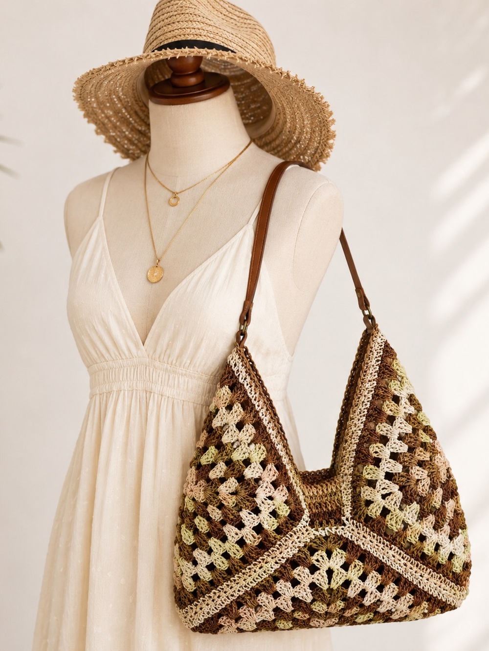 Straw Commuter Shoulder Bag by ACCITY